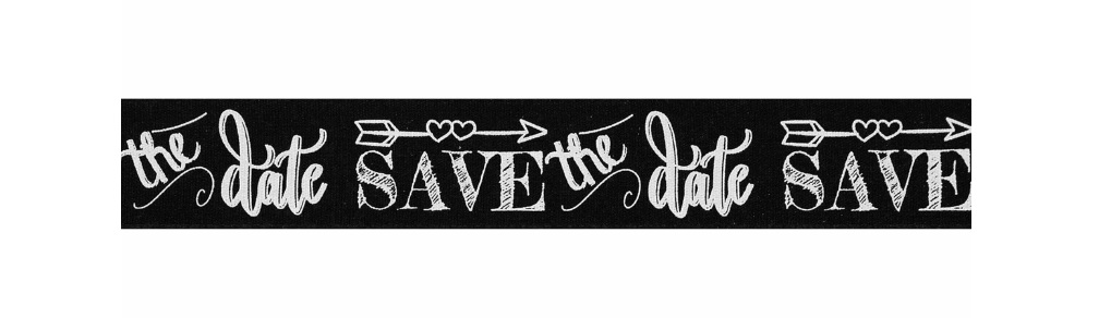 Wedding Ribbon Save the Date Chalk 25mm